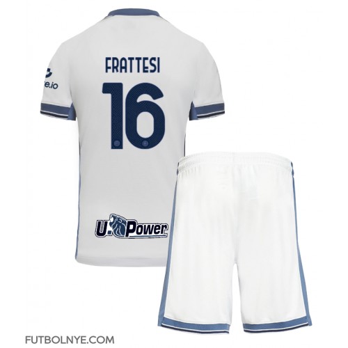 Camiseta Inter Milan Davide Frattesi #16 Visitante Equipación para niños 2024-25 manga corta (+ pantalones cortos)